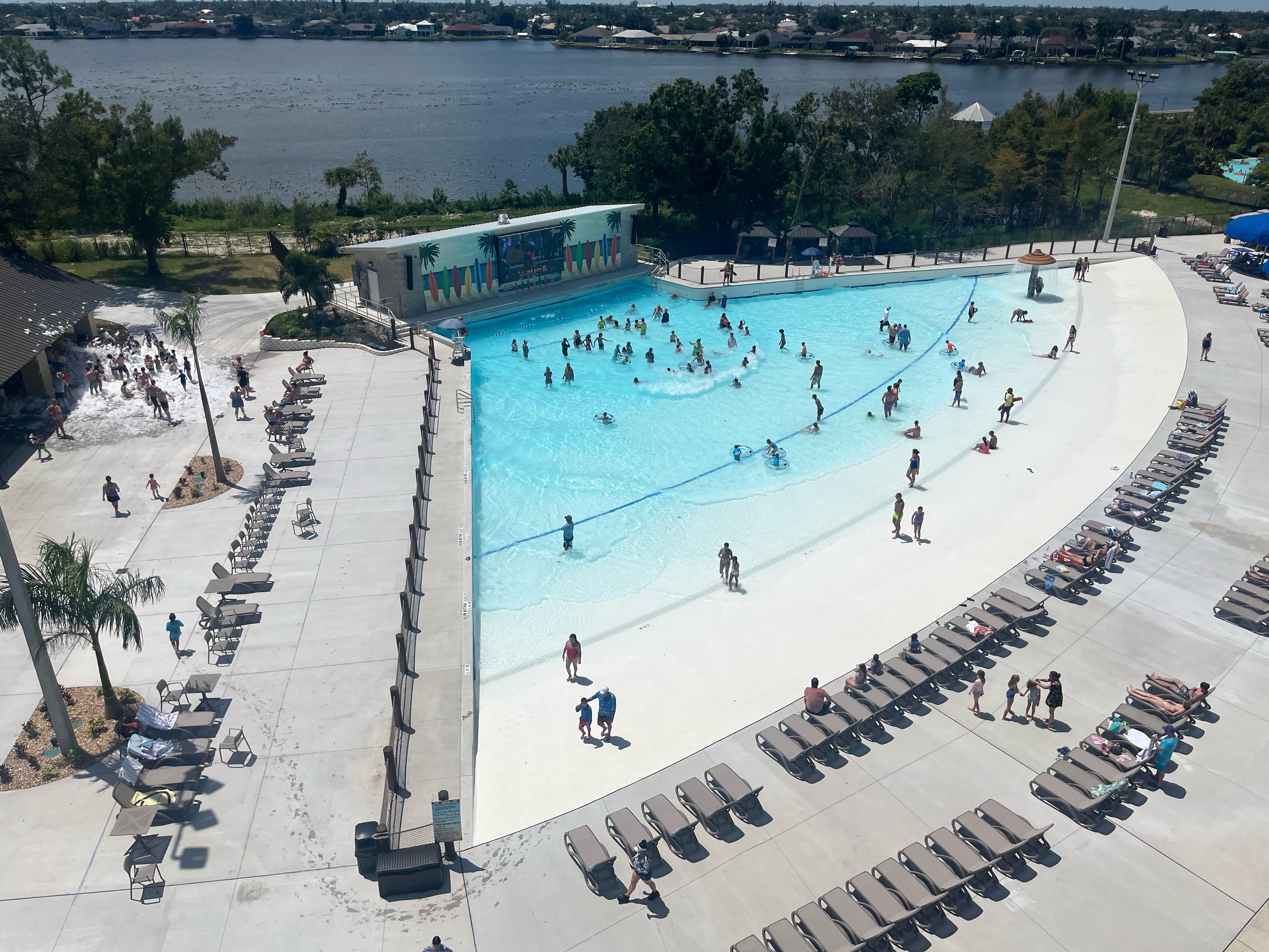 Aerial view of wave pool