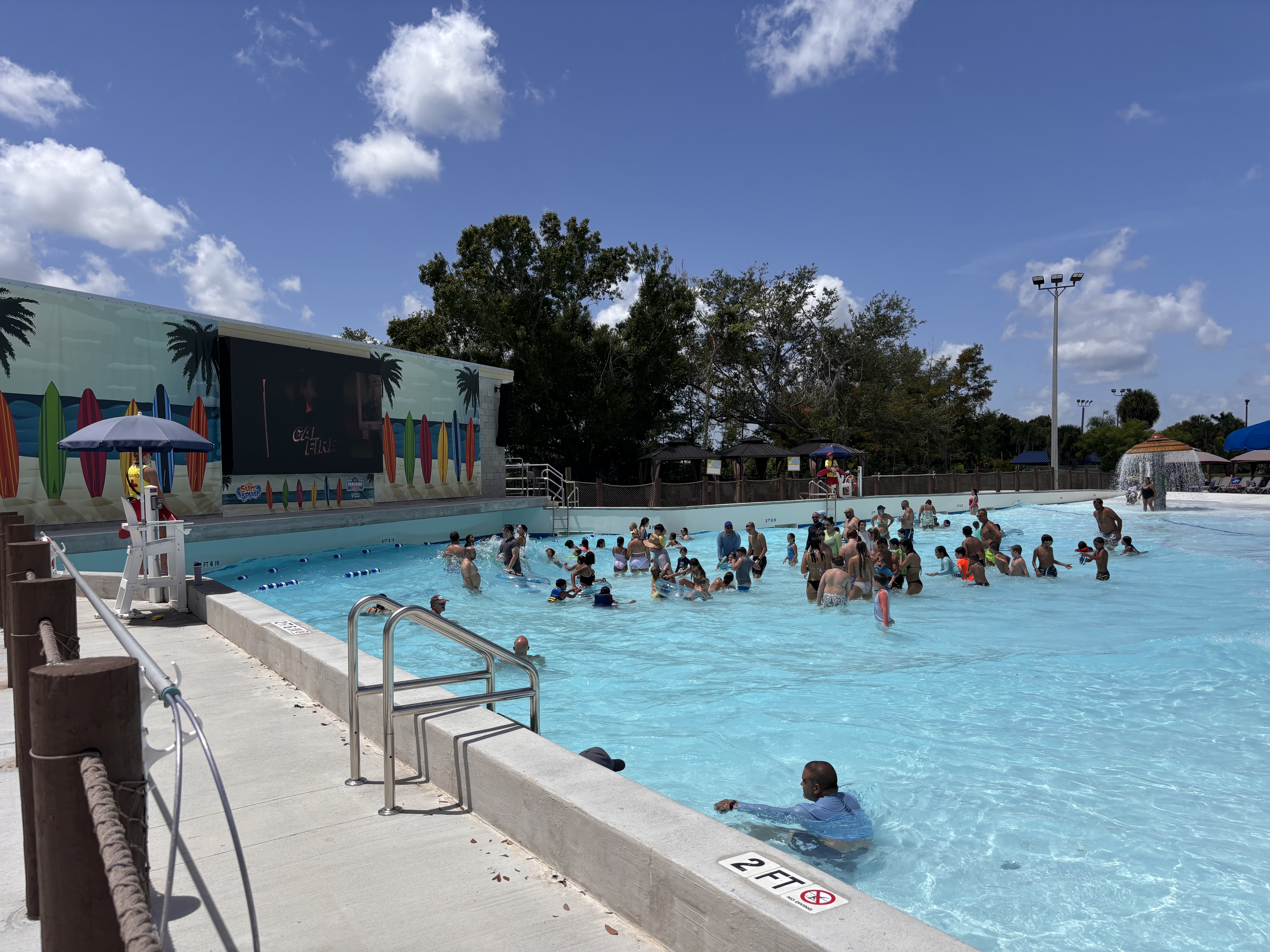 Crowd watching the big screen